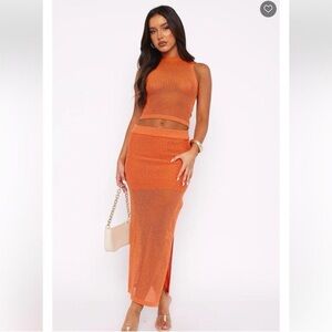 Orange Maxi Skirt Set